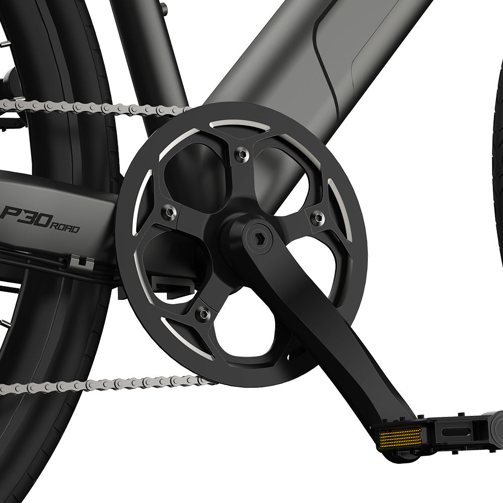 PVY P30 Electric Bike 27.5*2.1-inch Tire 500W Motor 50N.M Torque Sensor 36V 13.5Ah Battery 100km Max Range Hydraulic Disc Brake SHIMANO 9-speed Aluminum Alloy IP66 Waterproof - Grey