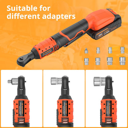 Parrior IW44 20V Cordless Electric Ratchet Wrench, 60nm Max. Torque, 260RPM Speed, 20V Input Voltage, with 2000mAh Lithium Battery