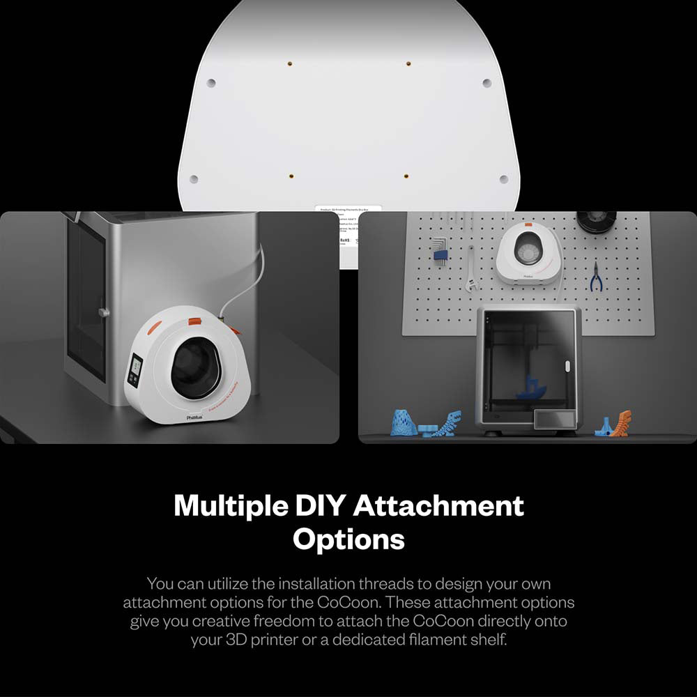 Phaetus aeBox CoCoon Filament Dryer Box, Real-Time Monitoring, 400g Desiccant Capacity, Fits Standard 1kg Spools (Φ204*70mm), Low Power Consumption