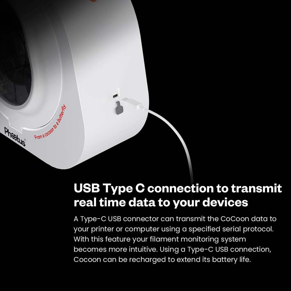 Phaetus aeBox CoCoon Filament Dryer Box, Real-Time Monitoring, 400g Desiccant Capacity, Fits Standard 1kg Spools (Φ204*70mm), Low Power Consumption