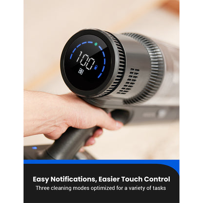 Proscenic P11 Mopping Cordless Vacuum Cleaner, 35KPa Suction, 0.65L Dustbin, 5-Stage Filtration System, 2000mAh Detachable Battery, Up to 50 Mins Runtime, Touch Screen