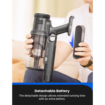 Proscenic P11 Mopping Cordless Vacuum Cleaner, 35KPa Suction, 0.65L Dustbin, 5-Stage Filtration System, 2000mAh Detachable Battery, Up to 50 Mins Runtime, Touch Screen