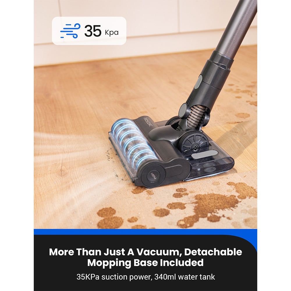 Proscenic P11 Mopping Cordless Vacuum Cleaner, 35KPa Suction, 0.65L Dustbin, 5-Stage Filtration System, 2000mAh Detachable Battery, Up to 50 Mins Runtime, Touch Screen