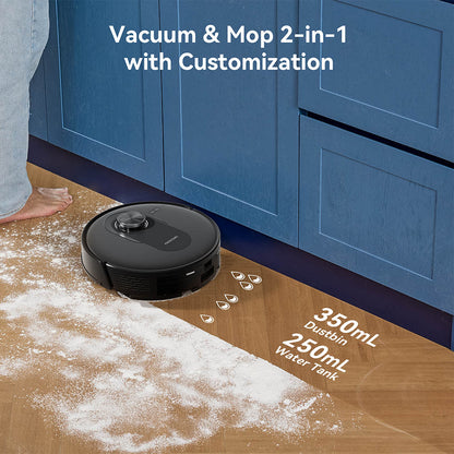 Proscenic Q8 Max Robot Vacuum and Mop Combo with Self-emptying Station, Max 4200Pa Suction, 200min Runtime, 3 Cleaning Modes, Smart 360&#176; LiDAR Navigation, APP Control, for Floor, Pet Hair, Carpet