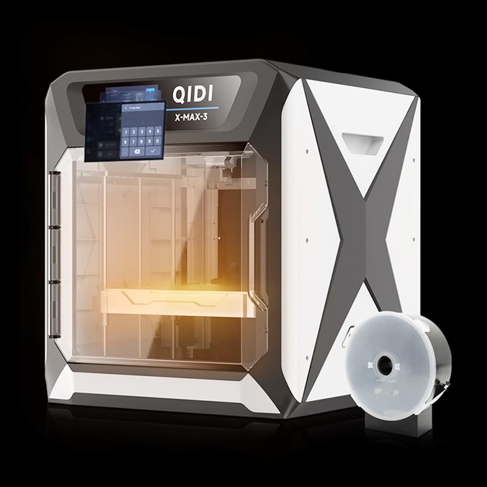 QIDI TECH X-Max 3 3D Printer, Auto Levelling, 600mm/s Printing Speed, Flexible HF Board, Chamber Circulation Fan, Filament Detection, Dryer Box, 325*325*315mm