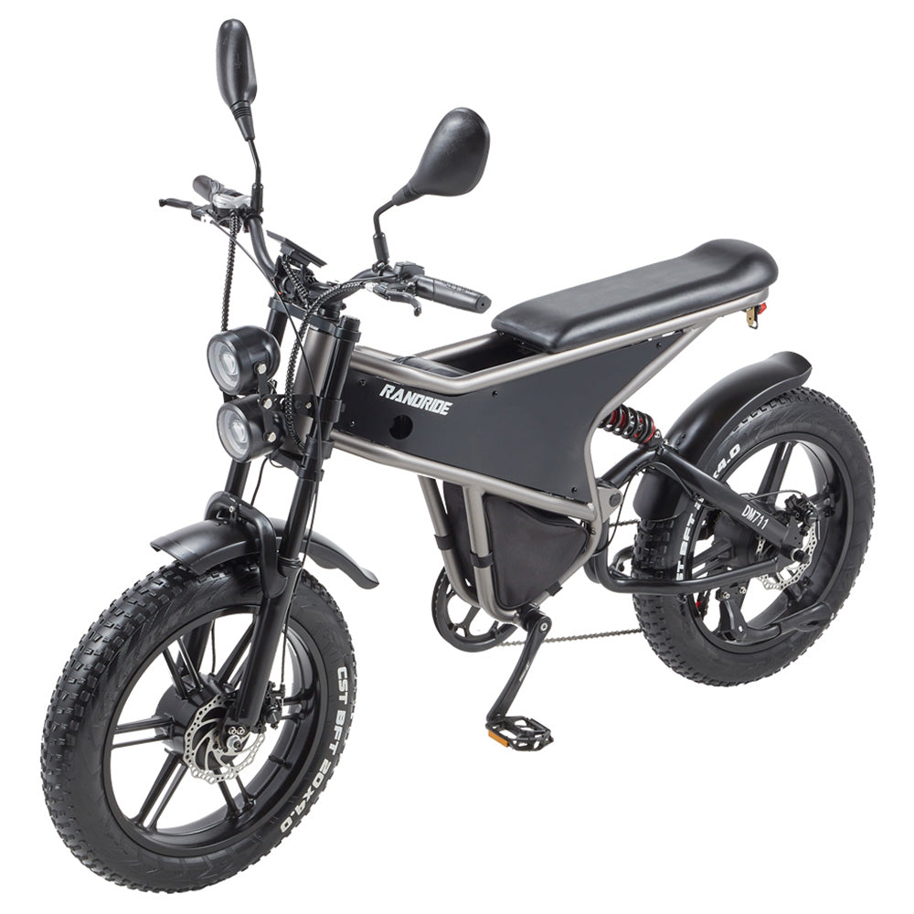 RANDRIDE DM711 Electric Bike, 1000W*2 Motor, 48V 20Ah Battery, 20*4.0 inch Fat Tires, 45km/h Max Speed, 60km Range, Shimano Mechanical Brake, Dual Shock Suspension, LCD Display, 7 Speed