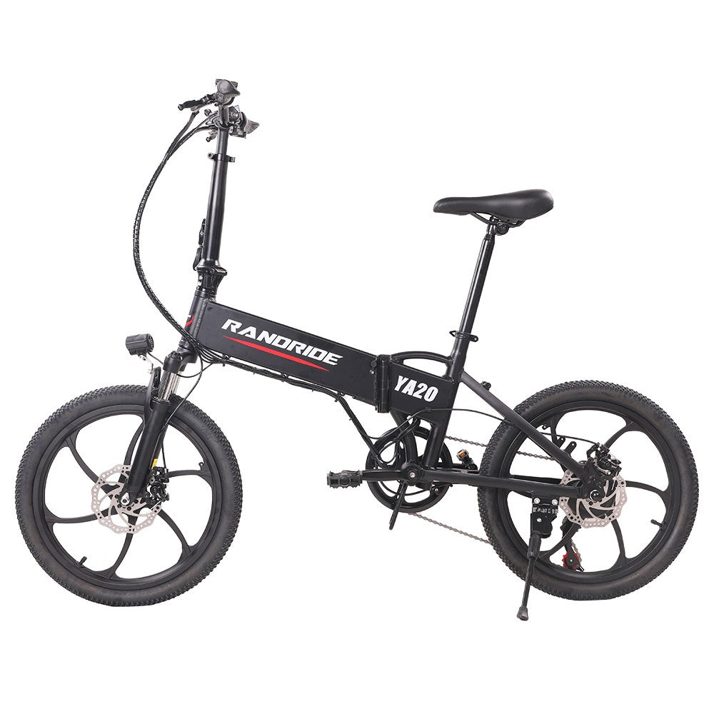 RANDRIDE YA20 Electric Bike 500W Motor 40km/h Max Speed 48V 12.8Ah Battery 80-90 Max Range 20*1.95&#39;&#39; CST Tires 120kg Load Shimano 7 Speed