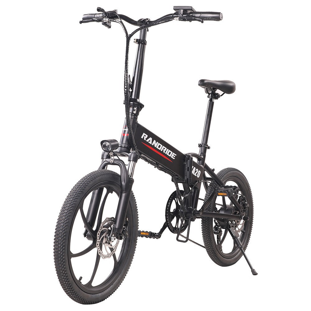 RANDRIDE YA20 Electric Bike 500W Motor 40km/h Max Speed 48V 12.8Ah Battery 80-90 Max Range 20*1.95&#39;&#39; CST Tires 120kg Load Shimano 7 Speed