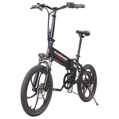 RANDRIDE YA20 Electric Bike 500W Motor 40km/h Max Speed 48V 12.8Ah Battery 80-90 Max Range 20*1.95&#39;&#39; CST Tires 120kg Load Shimano 7 Speed