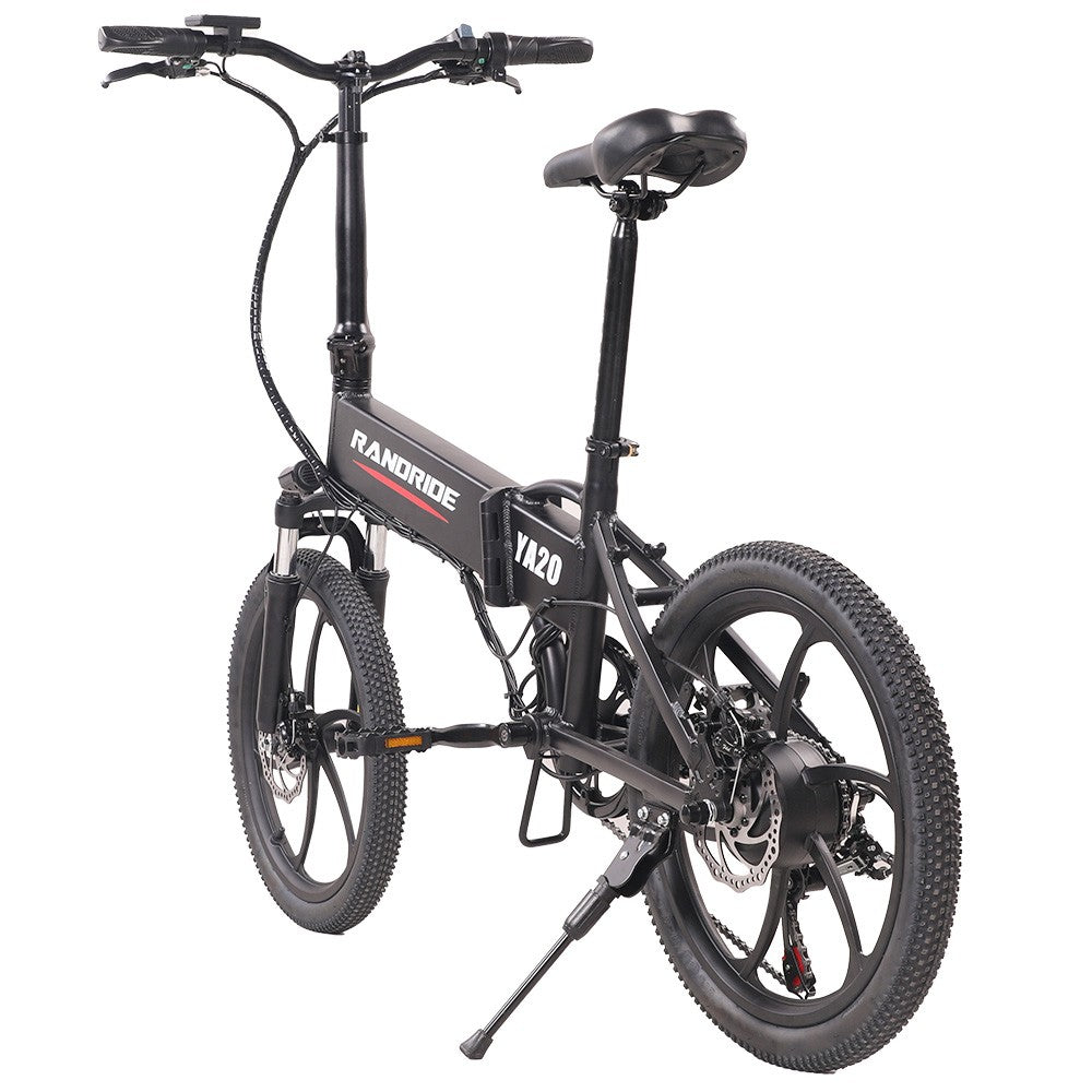 RANDRIDE YA20 Electric Bike 500W Motor 40km/h Max Speed 48V 12.8Ah Battery 80-90 Max Range 20*1.95&#39;&#39; CST Tires 120kg Load Shimano 7 Speed