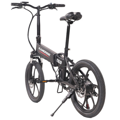 RANDRIDE YA20 Electric Bike 500W Motor 40km/h Max Speed 48V 12.8Ah Battery 80-90 Max Range 20*1.95&#39;&#39; CST Tires 120kg Load Shimano 7 Speed