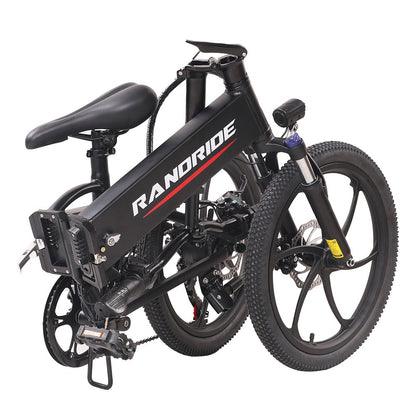 RANDRIDE YA20 Electric Bike 500W Motor 40km/h Max Speed 48V 12.8Ah Battery 80-90 Max Range 20*1.95&#39;&#39; CST Tires 120kg Load Shimano 7 Speed