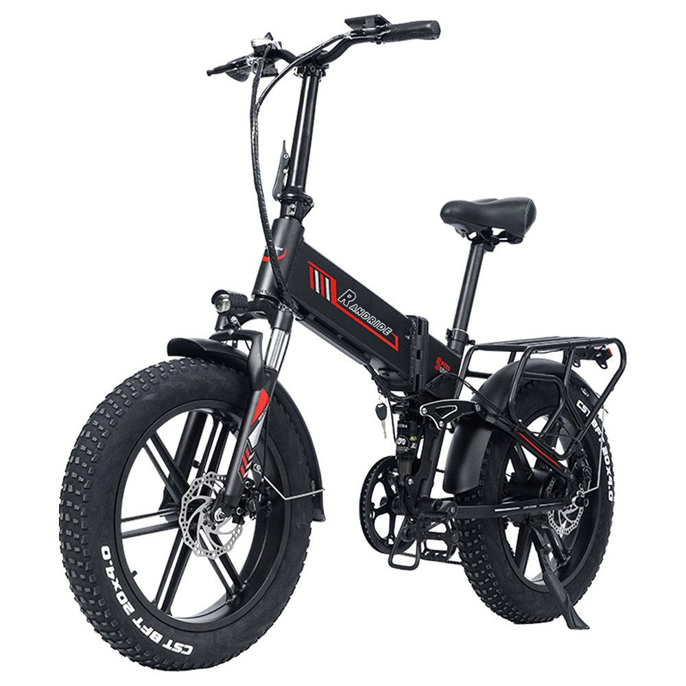 RANDRIDE YX20M Electric Bike 1000W Motor 45km/h Max Speed 48V 17Ah Battery 80-90km Max Range 20*4.0&#39;&#39; One-Wheel Fat Tires 150kg Load  Shimano 7-Speed Gear Alloy Wheels