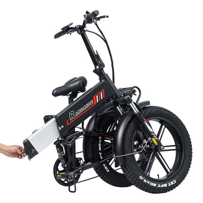 RANDRIDE YX20M Electric Bike 1000W Motor 45km/h Max Speed 48V 17Ah Battery 80-90km Max Range 20*4.0&#39;&#39; One-Wheel Fat Tires 150kg Load  Shimano 7-Speed Gear Alloy Wheels