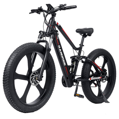 RANDRIDE YX90M Electric Bike, 26&#39;&#39; Fat Tire, 1000W Brushless Motor, 48V13.6Ah Battery, 45km/h Max Speed, 100km Range, LCD Display, SHIMANO Hydraulic Brake, Full Suspension Frame