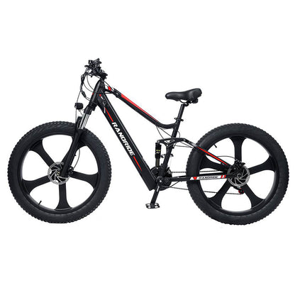 RANDRIDE YX90M Electric Bike, 26&#39;&#39; Fat Tire, 1000W Brushless Motor, 48V13.6Ah Battery, 45km/h Max Speed, 100km Range, LCD Display, SHIMANO Hydraulic Brake, Full Suspension Frame