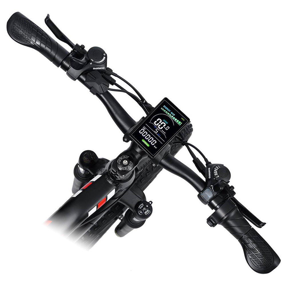 RANDRIDE YX90M Electric Bike, 26&#39;&#39; Fat Tire, 1000W Brushless Motor, 48V13.6Ah Battery, 45km/h Max Speed, 100km Range, LCD Display, SHIMANO Hydraulic Brake, Full Suspension Frame