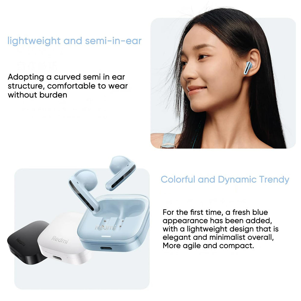 Redmi Buds 6 Active Earbuds, Bluetooth 5.4, Noise Cancellation for Calls, 5 Tuning Modes, Up to 30 Hours Battery Life - Black