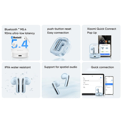 Redmi Buds 6 Active Earbuds, Bluetooth 5.4, Noise Cancellation for Calls, 5 Tuning Modes, Up to 30 Hours Battery Life - Black