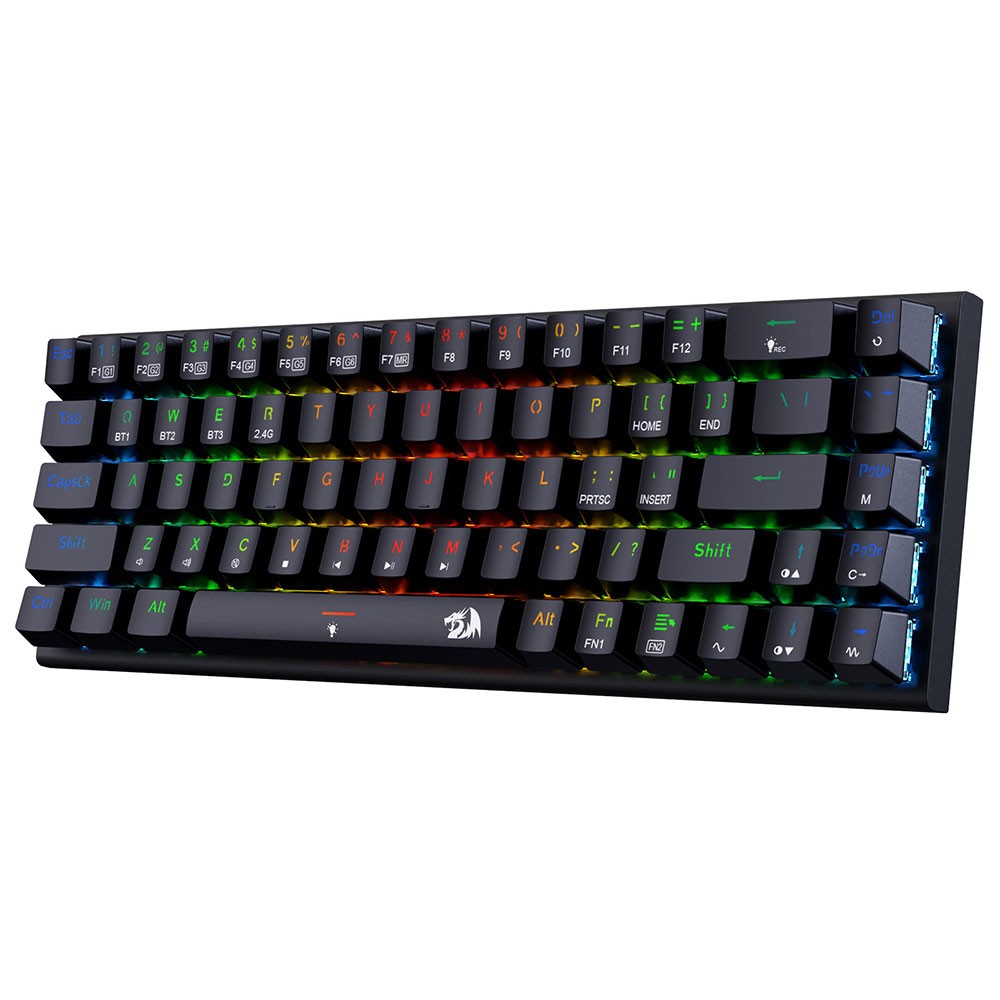 Redragon K633RGB-PRO Ryze Pro 68 Key Bluetooth/2.4Ghz/Wired Tri-Mode Mechanical Keyboard RGB Backlight Red Switch - Black