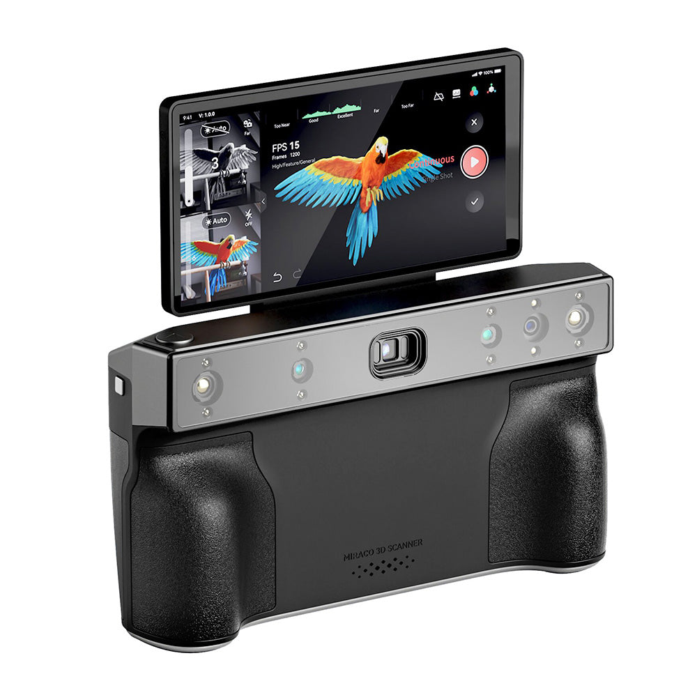 Revopoint MIRACO 3D Scanner with 16GB RAM, 0.02mm High Precision, 15fps Scanning Speed, 8K Color Capture, 180&#176; Rotating Screen, 9-axis IMU, 2K HD Picture, Single-shot &amp; Continuous Mode, Standable Design, for Small to Large Objects