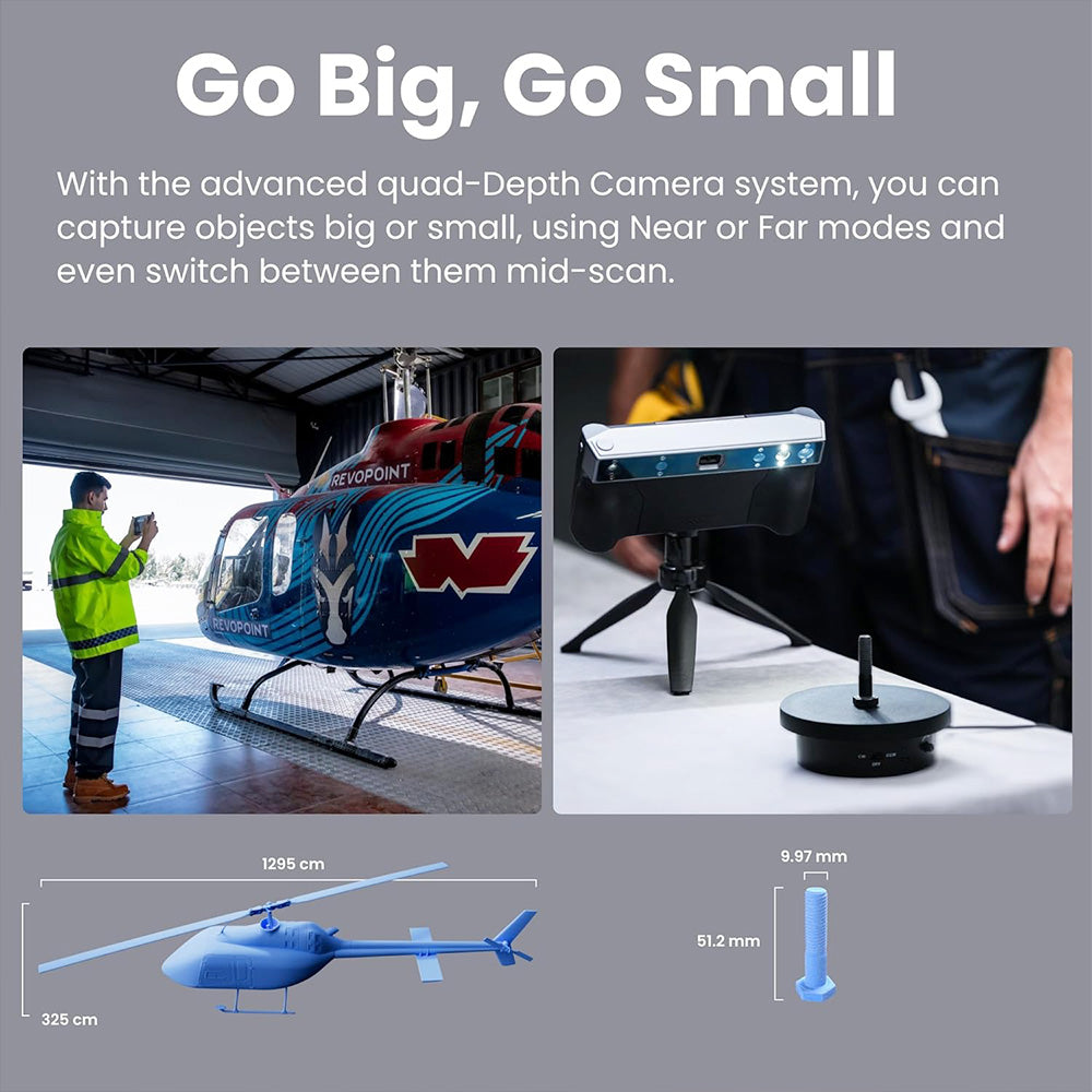 Revopoint MIRACO 3D Scanner with 16GB RAM, 0.02mm High Precision, 15fps Scanning Speed, 8K Color Capture, 180&#176; Rotating Screen, 9-axis IMU, 2K HD Picture, Single-shot &amp; Continuous Mode, Standable Design, for Small to Large Objects