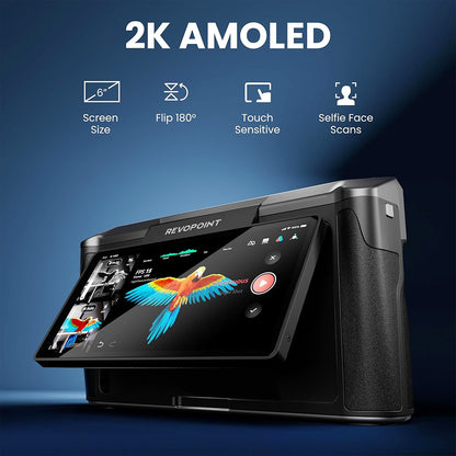 Revopoint MIRACO 3D Scanner with 16GB RAM, 0.02mm High Precision, 15fps Scanning Speed, 8K Color Capture, 180&#176; Rotating Screen, 9-axis IMU, 2K HD Picture, Single-shot &amp; Continuous Mode, Standable Design, for Small to Large Objects