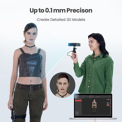 Revopoint RANGE 2 3D Scanner, 0.1mm Precision, 2MP Resolution, Up to 16fps Scanning Speed, 400-1300mm Working Distance, 4 Flash LEDs, IMU Motion Tracking, Supports Body Face/Large Objects &amp; Win/Android/iOS/macOS