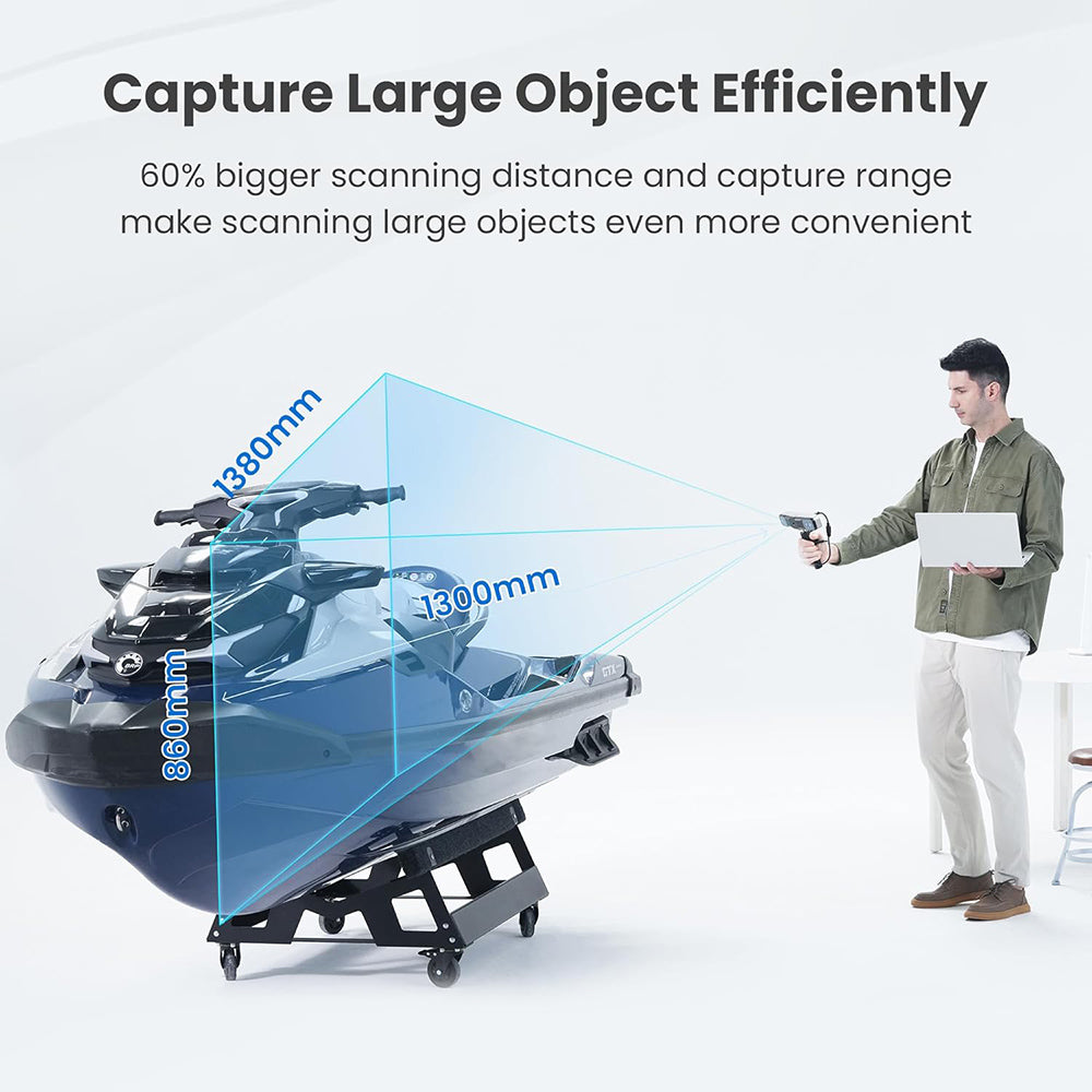 Revopoint RANGE 2 3D Scanner, 0.1mm Precision, 2MP Resolution, Up to 16fps Scanning Speed, 400-1300mm Working Distance, 4 Flash LEDs, IMU Motion Tracking, Supports Body Face/Large Objects &amp; Win/Android/iOS/macOS