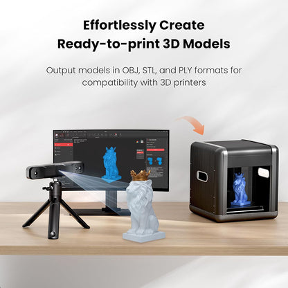Revopoint RANGE 2 3D Scanner, 0.1mm Precision, 2MP Resolution, Up to 16fps Scanning Speed, 400-1300mm Working Distance, 4 Flash LEDs, IMU Motion Tracking, Supports Body Face/Large Objects &amp; Win/Android/iOS/macOS