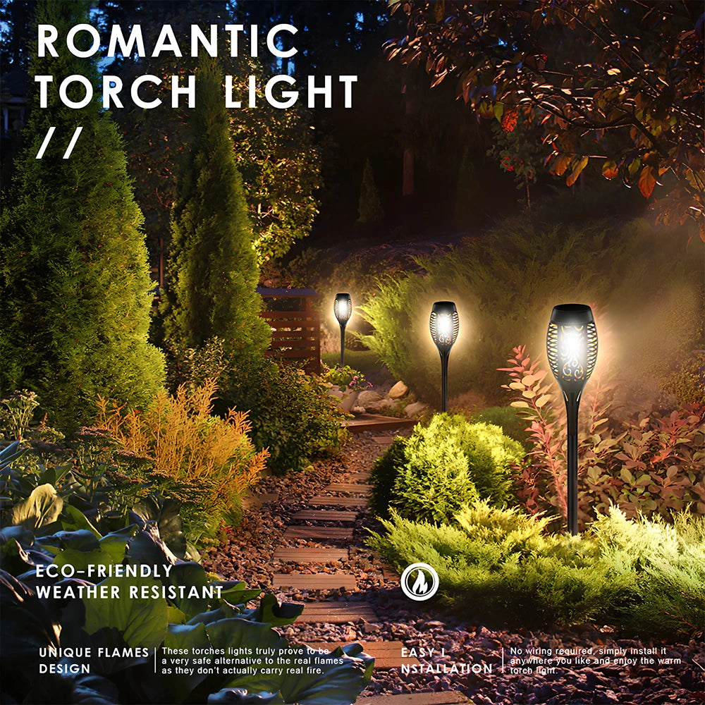 1/2/4/8ks Světla se solárním plamenem 12LED žárovky Blikající Vodotěsná zahradní dekorace Venkovní cesta na trávník Dvůr Patio noční stojací lampy
