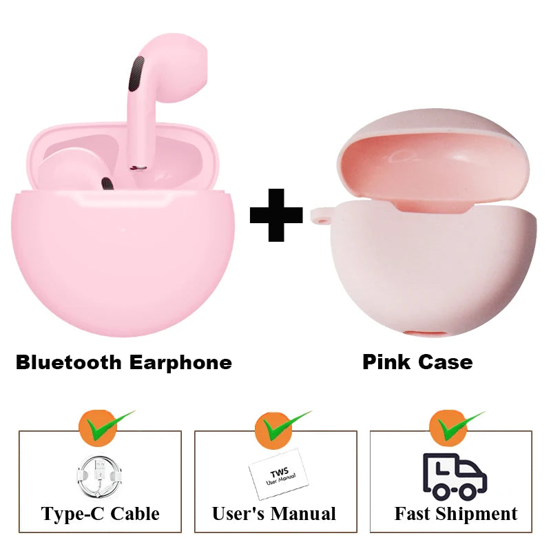 NOVÁ originální bezdrátová sluchátka Air Pro 6 TWS Fone Bluetooth sluchátka Mikropodložky do uší Sluchátka do uší Sportovní sluchátka do uší pro Xiaomi