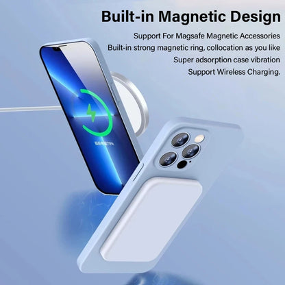Originální pro Magsafe magnetické pouzdro pro iPhone 15 14 13 12 11 Pro Max Mini X XR XS 8 Plus tekutý silikonový kryt bezdrátového nabíjení