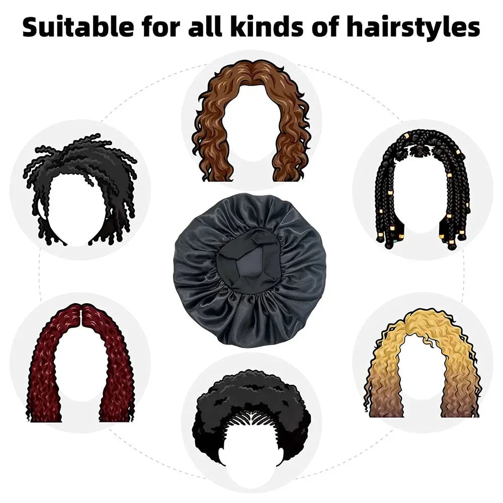 Nově Saténová noční čepice do vlasů Dámská pevná čepice na spaní Sleep Care Bonnet noční čepice pro ženy Unisex čepice