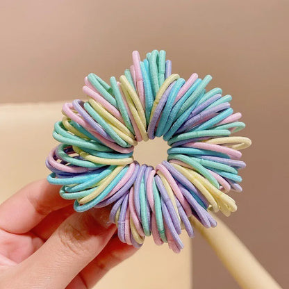 250/300ks Dívčí barevné gumičky do vlasů Sada Nylonová elastická gumička Dětský držák na culík Scrunchies Dětské vlasové doplňky