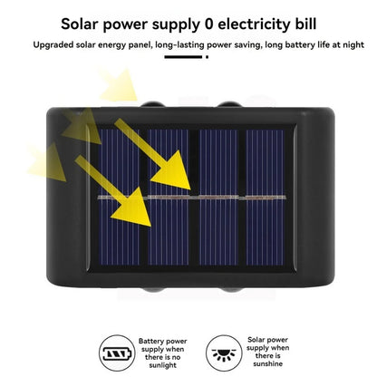 Nástěnná dekorativní svítidla pro domácnost Venkovní osvětlení Svítidla Solární konvexní zrcadlo nahoru a dolů Světlo nástěnné lampy