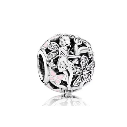 2024 Nový jarní přívěsek s modrým květem ptáček Diy Bead Fit Evropský náramek 925 Sterling Silver Šperky Příslušenství