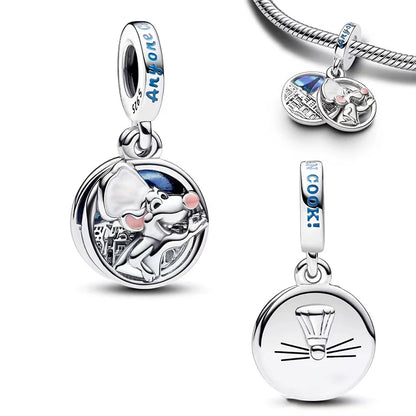 Nové 925 Sterling Silver Módní Dámské korálky s přívěskem Wolf Head Dumbo Vhodné pro náramek Pandora Náhrdelník DIY jemné šperky