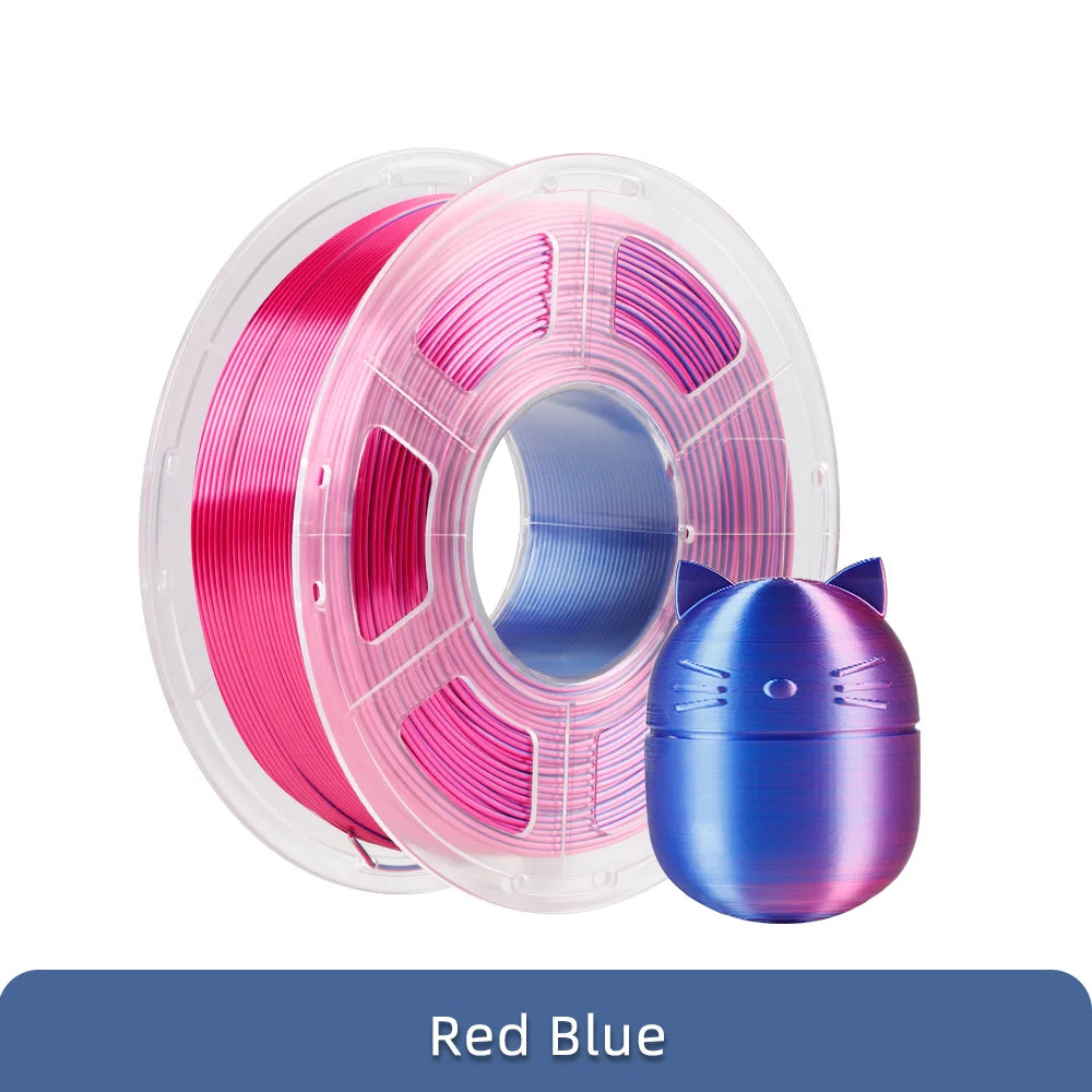 ANYCUBIC Silk PLA dvoubarevný tříbarevný 1,75 mm PLA vlákno 1 kg pro FDM 3D tiskárnu Shine Bright Vícebarevný 3D tiskový materiál