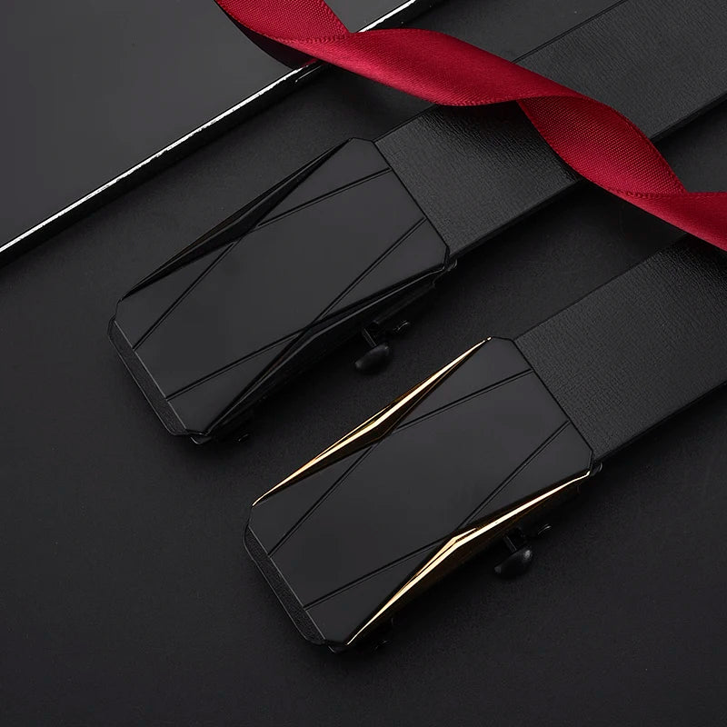 Módní business pánský pásek originální luxusní značkový pásek pásek s automatickou přezkou PU kožený měkký pásek s cargo kalhoty pásek džíny