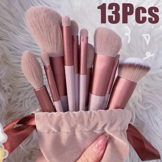 Sada 13 ks štětců na make-up Eye Shadow Foundation Women Kosmetický štětec na tváření očních stínů Beauty Soft Make Up Tools Bag