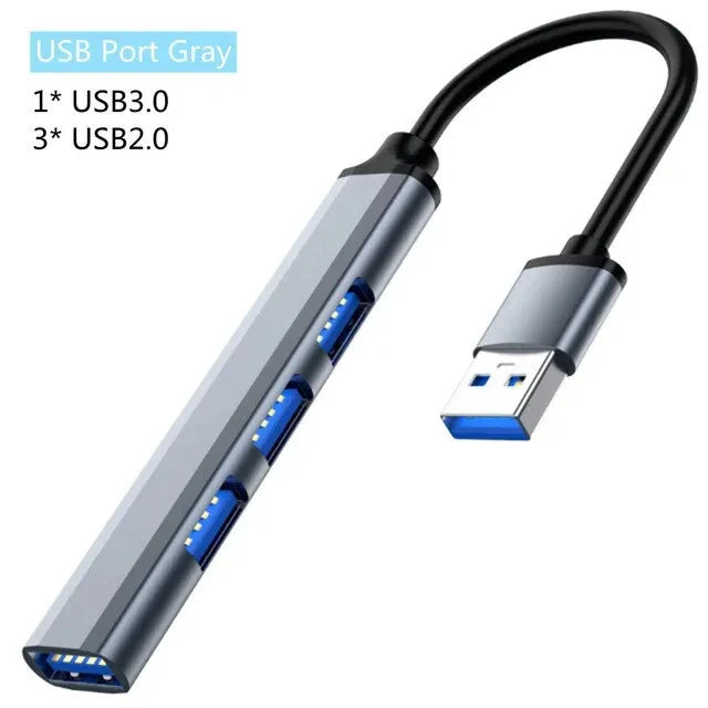 Extender Multifunkční Rozbočovač s jedním přetažením Čtyři HUB Hliníková slitina Dokovací HUB pro laptop Rozbočovač USB 3.0 Typec Multiinterface TV Mobilní telefon