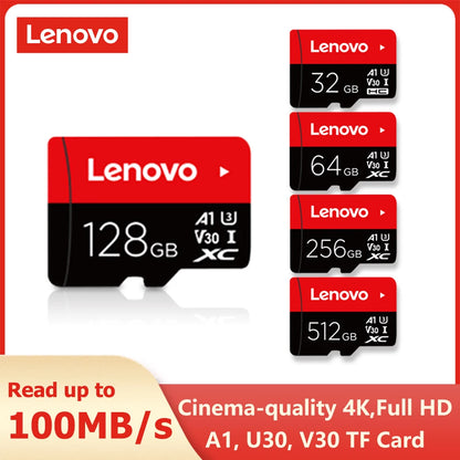 Paměťová karta Lenovo 512 GB 256 GB 128 GB 64 GB 32 GB U3 V30 4K Full HD Micro TF Mini SD karta Paměťová karta TF Flash pro telefon/počítač