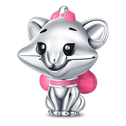 Nové 925 Sterling Silver Módní Dámské korálky s přívěskem Wolf Head Dumbo Vhodné pro náramek Pandora Náhrdelník DIY jemné šperky