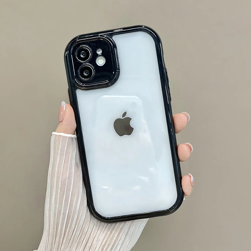 Pouzdro na telefon Candy Color pro iPhone 14 11 12 13 Pro Max X XR XS 7 8 SE Čirý nárazuvzdorný silikonový průhledný zadní kryt