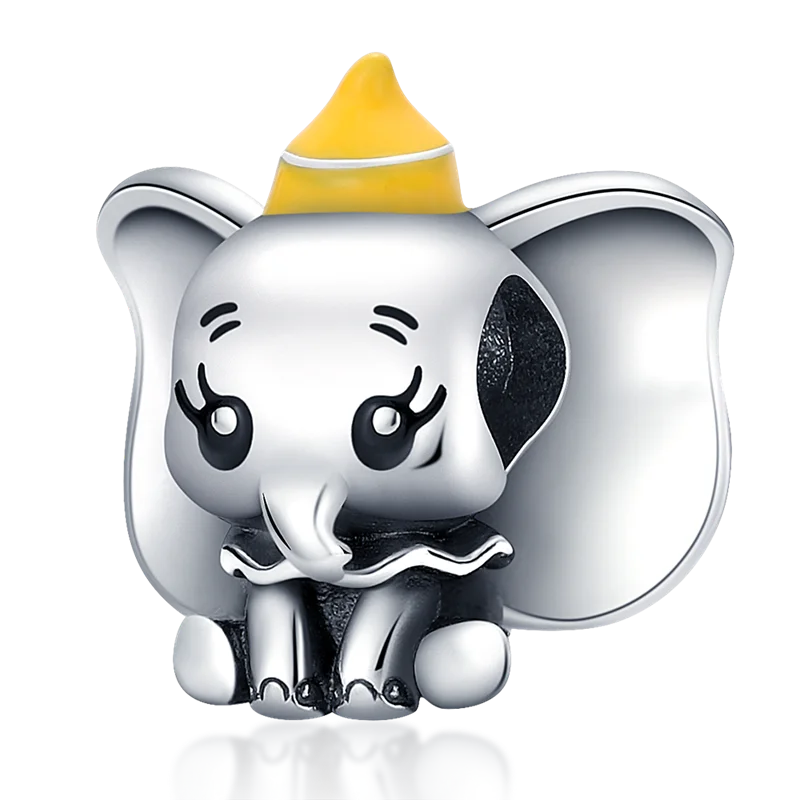 Nové 925 Sterling Silver Módní Dámské korálky s přívěskem Wolf Head Dumbo Vhodné pro náramek Pandora Náhrdelník DIY jemné šperky