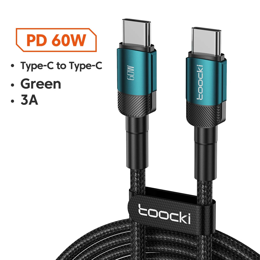Toocki 100W kabel typu C na USB C PD 3.0 rychlé nabíjení 4.0 rychlé nabíjení typu C na typ C pro iPhone 15 Macbook Samsung Xiaomi