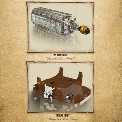 Mold King 10065 Stavební blok pirátské lodi Černá perla v láhvi Model Plachetnice Hračky Montáž Cihla Děti Vánoční dárky