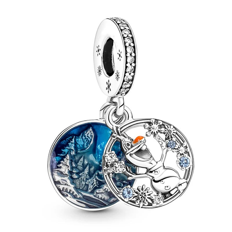 Nové 925 Sterling Silver Módní Dámské korálky s přívěskem Wolf Head Dumbo Vhodné pro náramek Pandora Náhrdelník DIY jemné šperky