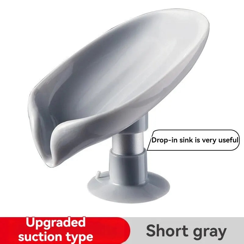 2ks Odtokový držák na mýdlo Tvar listu Nádobka na mýdlo Přísavka Zásobník Sušící stojan pro sprchovou nádobu na houbičku Kuchyň Koupelnové doplňky